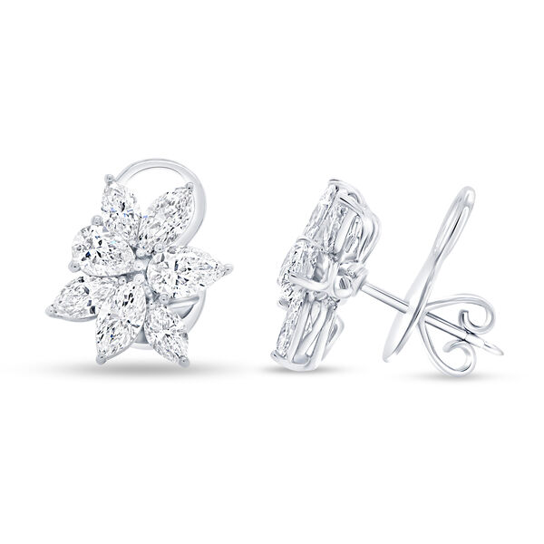 Boucles d'oreilles clous High Jewellery Signature en or blanc avec diamants